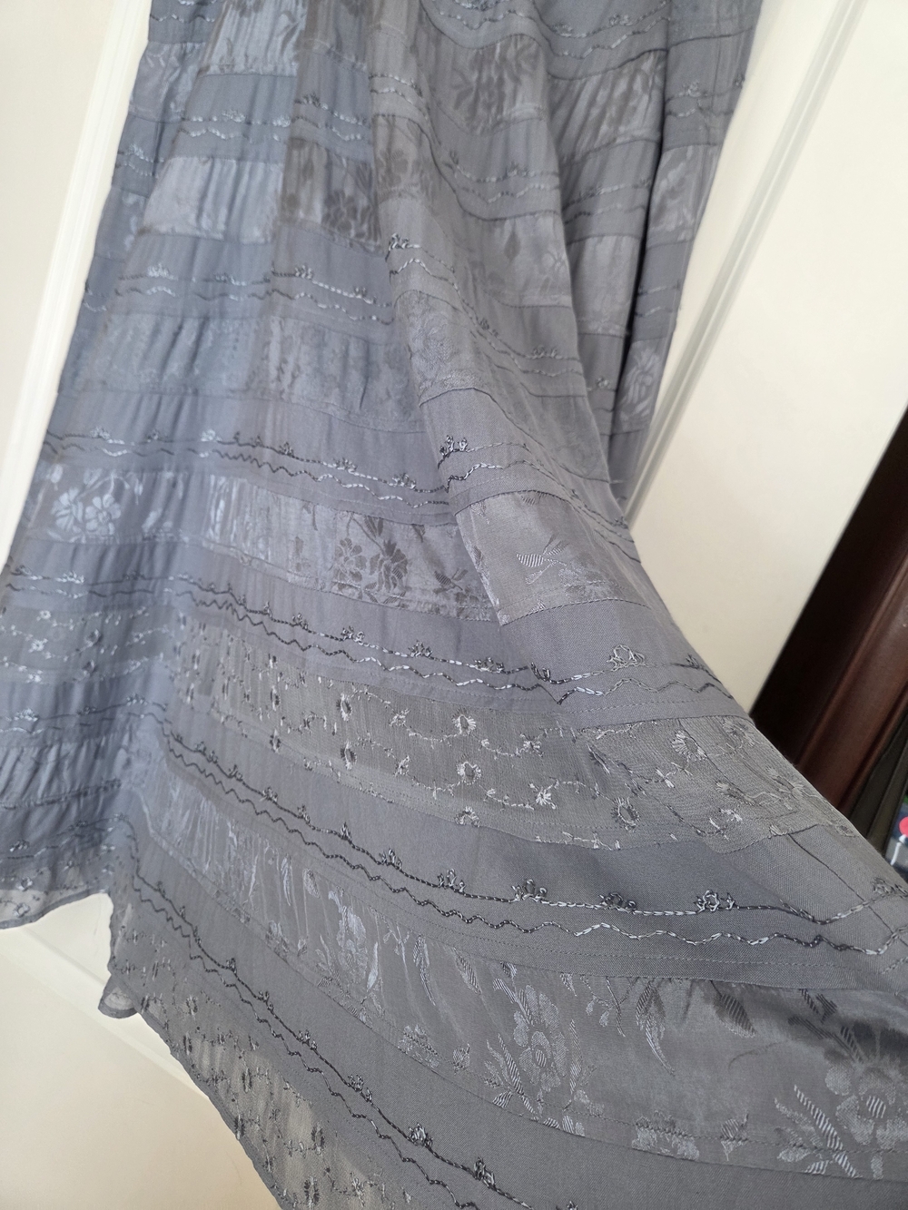 Coldwater Creek Boho Tiered Blue Maxiskirt Sz 1X Preloved - Picture 3 of 10